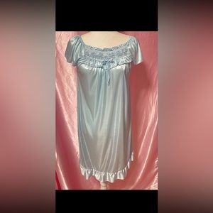 Baby Blue silk night gown sleepwear